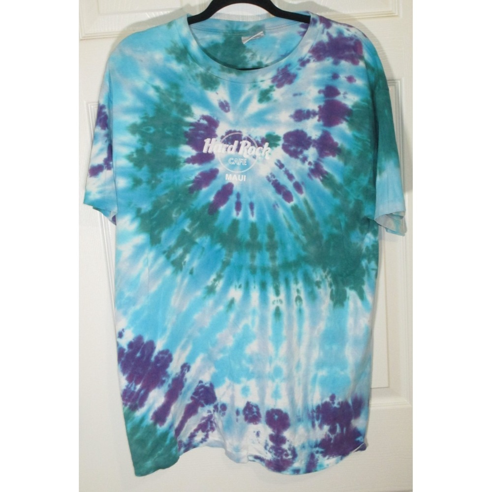 Vintage 90s Hard Rock Cafe Maui Tie Dye Tee L/XL